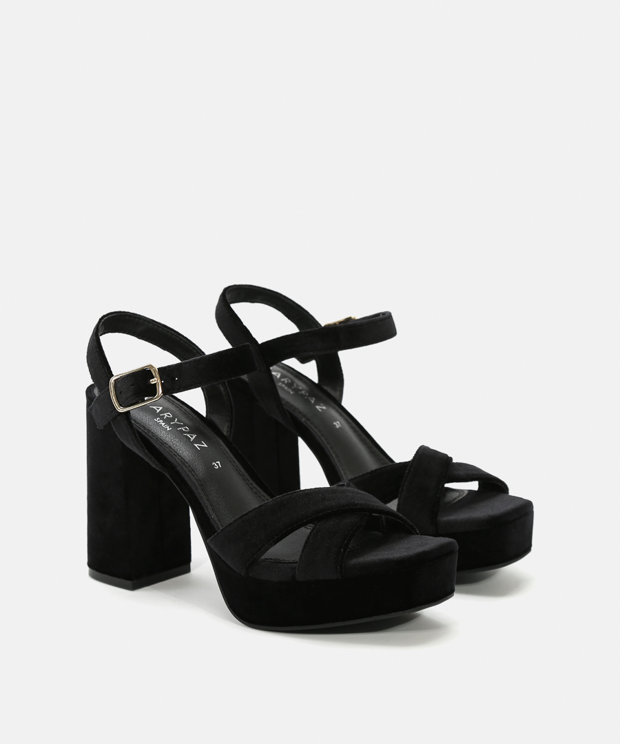 Sandálias plataforma veludo image number null